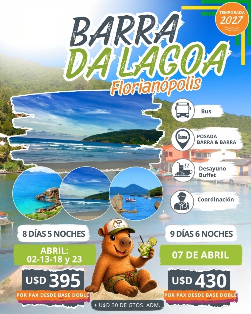 Flyer del viaje a Barra da Lagoa, Florianópolis