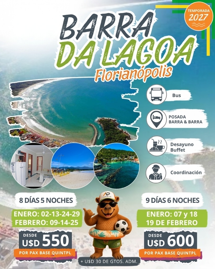 Flyer del viaje a Barra da Lagoa, Florianópolis